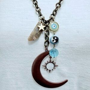 Celestial Charm Necklace with Cloisonné #68